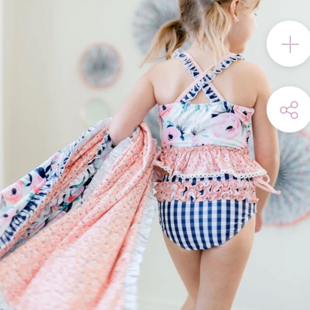 Cheeky Plum Calypso Swim Set! NWT 2T Selah Tankini Bikini and cover up - Picture 10 of 16